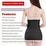 ChongErfei 2 in 1 Postpartum Belly Band - Recovery Belly/Pelvis Belt Black Support Postpartum Belly Band,Black Plus Size