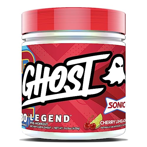 GHOST Legend V3 Pre-Workout Powder, Sonic Cherry Limeade- 30 Servings – Pre-Workout for Men & Women with Caffeine, L-Citrulline, & Beta Alanine for Energy & Focus - Free of Soy, Sugar & Gluten, Vegan