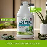 Pure Aloe Vera Juice Unflavored - Cold-Processed - Inner Filet from Organic Fresh Leaves from Texas - 64 fl oz