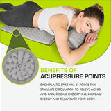 ProsourceFit Acupressure Mat and Pillow Set for Back/Neck Pain Relief and Muscle Relaxation, Grey/Grey