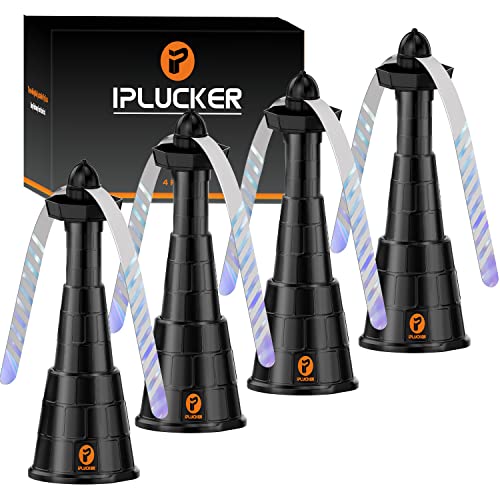 IPLUCKER Fly Fans for Tables 4 Packs,Fly Fan for Outdoor Table Adjustable Table Fly Fans,Hangable Fly Fans with Holographic Blade,Table Food Fan Fly Fan for Indoor Picnic Restaurant