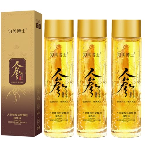 Anti Wrinkle Aging Ginseng Peptide Serum,Ginseng Anti-Wrinkle Essence Toner-Korean Red Ginseng Anti Aging Face Essential Serum(3bottle)