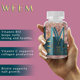 WEEM Hair Skin and Nails Gummies - Supports Healthy Hair - Vegan biotin Vitamins for Women & Men Supports Faster Hair Growth, Stronger Nails, Healthy Skin, Extra Strength 10,000mcg (2)