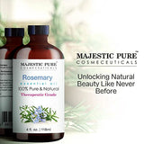 MAJESTIC PURE Rosemary Essential Oil, Therapeutic Grade, 100% Pure and Natural Rosemary Oil for Hair Growth, Skin, Face, Aromatherapy & Diffuser - 4 fl oz