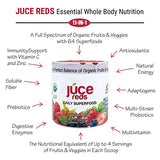 JUCE Reds Organic Superfood Powder - Garden Berry Flavor | Fruit and Veggie Powder for Kids & Adults w/ 64 Immune Boosting Superfoods Plus Probiotics for Gut Health | 20 Servings (230g)