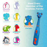 Brusheez® Kids’ Electric Toothbrush Set - Safe & Effective for Ages 3+ - Parent Tested & Approved with Gentle Bristles, 2 Brush Heads, Rinse Cup, 2-Minute Timer, & Storage Base (Buddy The Bear)