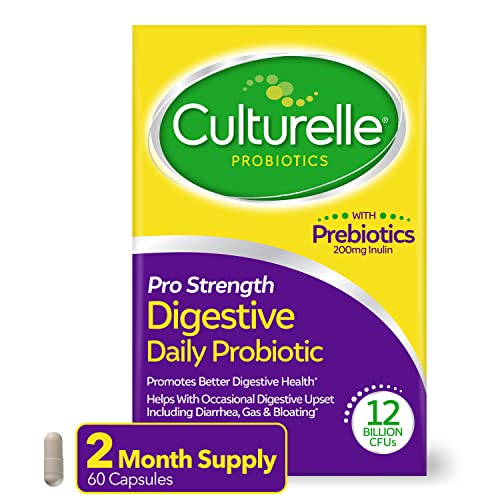 Culturelle Pro Strength Daily Probiotic, Digestive Health Capsules, Supports Occasional Diarrhea, Gas & Bloating, Gluten and Soy Free, 60 Count