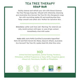 Desert Essence Tea Tree Therapy Cleansing Soap Bar 5 oz (4 Pack) Gluten Free, Vegan, Non-GMO - With Sustainably Harvested Palm Oil & Jojoba to Gently Cleanse & Nourish Skin; Good for Sensitive Skin