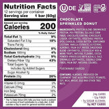 No Cow Dipped High Protein Bars, Chocolate Sprinkled Donut 20g Plant Based Vegan Protein Snacks, Keto Friendly, Low Sugar, Low Carb, Low Calorie, Gluten Free, Naturally Sweetened, Dairy Free, Non GMO, Kosher, 12 Pack