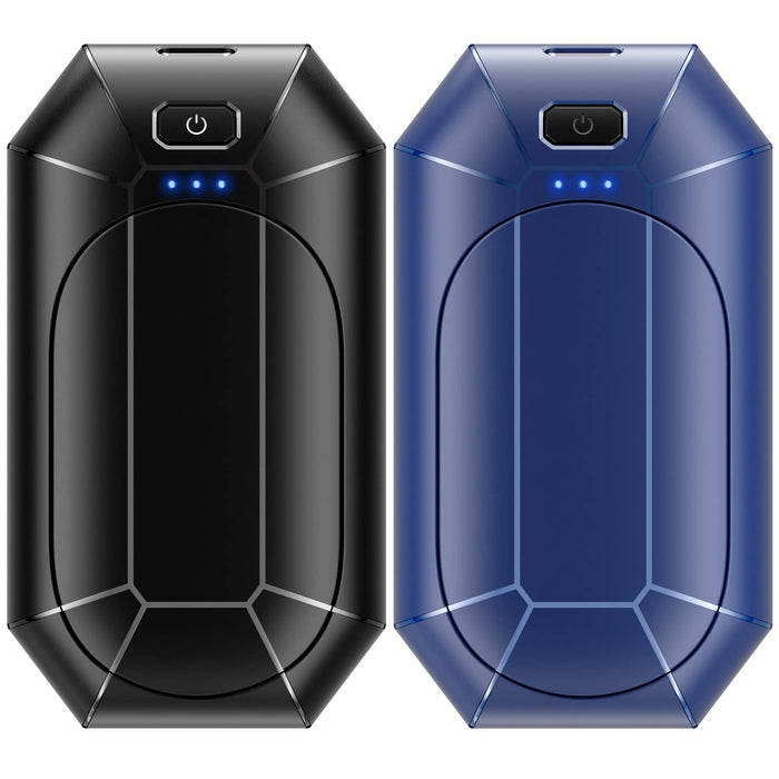 Hand Warmers Rechargeable, Dnaleao 2 Pack 4000mAh Electric Portable Pocket Heater, Heat Therapy Great for Outdoors, Hunting, Golf, Camping, Warm Gifts（Black & Blue）