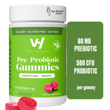 VitaHustle Probiotic Gummies + Prebiotics by Kevin Hart with Chicory Root Inulin Fiber, Low Sugar, Immunity, Digestion, Gut Health, Plant Based, Berry Flavor, 50 Count