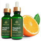 Tree of Life Vitamin C Serum for Face - 2 Oz, Skin Care Set - Moisturizing Vitamin E for Brightening & Smoothing Dry/Sensitive Skin, Anti-Aging, Wrinkles & Dark Spot - Dermatologist-Tested