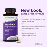 Breathe-X - Allergy & Sinus Relief Supplement - Supports Sinuses & Nasal Discomfort - Non-Drowsy & Fast-Acting - Quercetin, Bromelain, Citrus Bioflavonoids, Nettle Leaf & Vitamin C - 90 Capsules