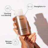 OUAI Detox Shampoo - Clarifying Shampoo for Build Up, Dirt, Oil, Product and Hard Water - Apple Cider Vinegar & Keratin for Clean, Refreshed Hair - Sulfate-Free Hair Care (16 oz)