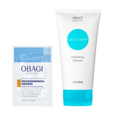 Obagi 360 Exfoliating Cleanser + Environmental Defense Radiance Boosting Serum Trial Size – Exfoliates Dull, Dry Skin for a Soft, Smooth, Radiant Complexion, 5.1 oz & Radiance Boosting Serum 2 ml