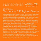 Andalou Naturals Turmeric + C Enlighten Serum, Skin Brightening with Vitamin C & Turmeric, Anti-Aging Care, Diminish Sun Damage, Lighten Skin, 1.1 Fl Oz.