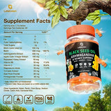 LetaGreen Black Seed Oil Gummies - 60 Vegan Nigella Sativa Black Seed Oil Bears with Ashwagandha Extract & Honey - Thyroid, Immune Support & Keto Detox – Chewable Black Seed Oil Gummies for Adults