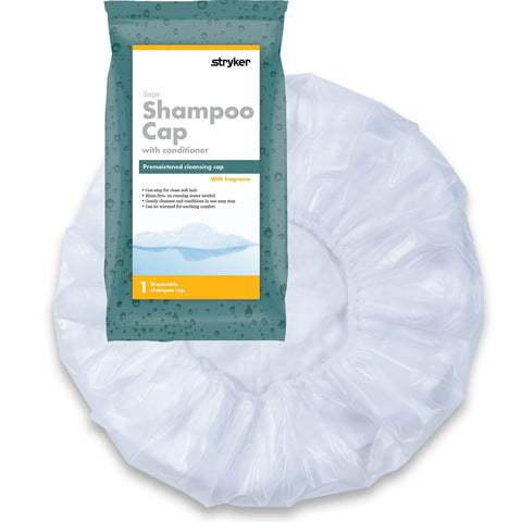 Sage Stryker Rinse-Free Shampoo Cap - 6 Packages, 1 Cap in each – Rinse-free cap, Pre-moistened with shampoo, conditioner, and detangler, Ultra-soft fabric lining, Hypoallergenic