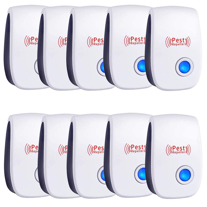 Ultrasonic Pest Repellent 10 Pack, Mouse Repellent Indoor Mosquito Pest Repellent, Indoor Ultrasonic Repellent for Roach, Rodent, Mouse, Bugs, Mosquito, Mice, Spider, Electronic Plug in Pest Control