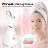 Portable Facial Steamer Nano Face Steamer Warm Mist Home Skin Spa Steamers for Sinuses Acne Pores Cleanse Blackhead Remover Kit Mask Brush