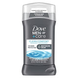 Dove Men+Care Deodorant Stick for Men Clean Comfort Aluminum Free 72-Hour Odor Protection Mens Deodorant with 1/4 Moisturizing Cream 3 oz