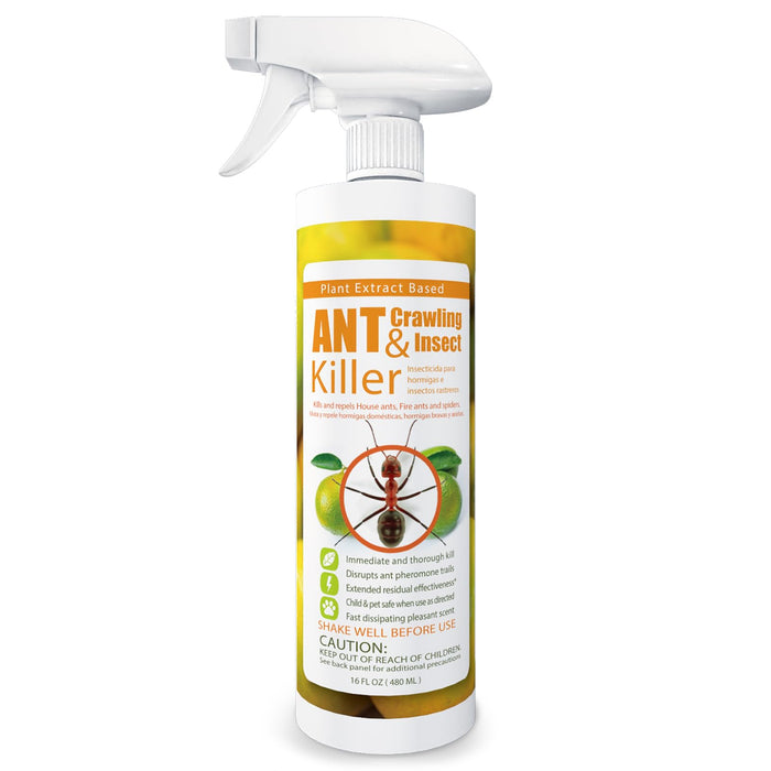 EcoVenger by EcoRaider Ant Killer & Crawling Insect Killer (Citrus Scent) 16oz, Kills Fast, Also Kills Spiders, Centipedes & More, Repels with Residual, Natural & Non-Toxic, Children & Pets Safe