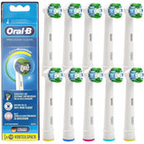 Genuine Original Oral-B Braun Precision Clean Replacement Rechargeable Toothbrush Heads (10 Count) - International Version, German Packaging