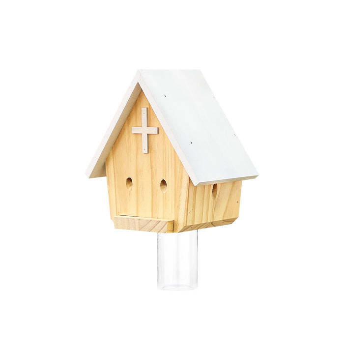 GAW Nature Wood Church Style Carpenter Bee Traps for Outdoors, 1 Pack Best Wooden Bee Trap for Outside