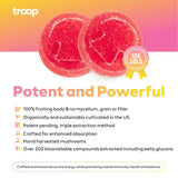 Troop Daily Super 6 Mushroom Blend for Immunity, Vitality, Mood, Balance, Gut Health, Energy - Restorative Supplement with Triple Extracted Fruit Body Blend - Vegan, Delicious Gummies, 60 Count
