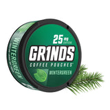 Grinds Coffee Pouches | 3 Cans of Wintergreen | 18 Pouches Per Can | 1 Pouch eq. 1/4 Cup of Coffee (Wintergreen)