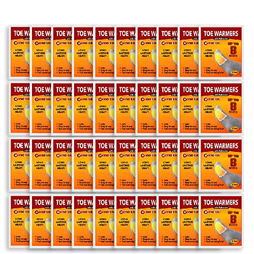 Toe Warmers with Adhesive, Disposable Heating Patch Long Lasting Safe Natural Odorless Air Activated Warmers Up to 8 Hours, Instant Hot Hand Foot Toe Warmers 40 Pairs