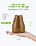 InnoGear Essential Oil Diffuser, Upgraded Diffusers for Essential Oils Aromatherapy Diffuser Cool Mist Humidifier with 7 Colors Lights 2 Mist Mode Waterless Auto Off for Home Office Room, Bronze