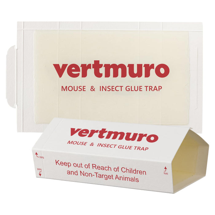 vertmuro Mouse Glue Traps, 12 Pack Rat & Pest Glue Scented Sticky Trap, Foldable Bulk Non-Toxic Indoor Mouse Glue Boards for Rodents and Insects, Easy to Use Pest Control, Red