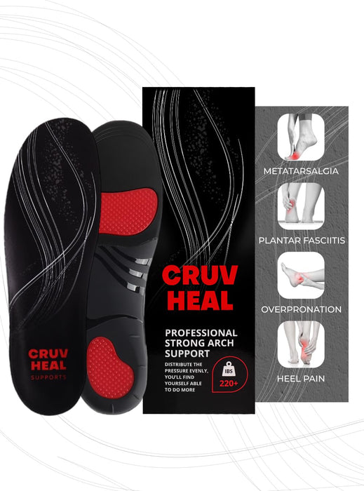 (Pro Grade) 220+ lbs Plantar Fasciitis High Arch Support Insoles Men Women - Orthotic Shoe Inserts for Arch Pain Relief - Boot Work Shoe Insole - Standing All Day Heavy Duty Support (Gray, XL)