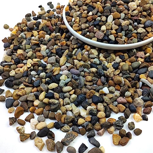 SHIZWU 10LB Aquarium Gravel, 1/4" Pea Gravel for Fish Tank, Small River Rocks for Garden Decoration, Landscaping, Vase Filling, Flower Pot Paving