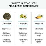ZEUS Beard Conditioner Wash, Green Tea & Natural Ingredients to Cleanse & Soften Beard – MADE IN USA (Verbena Lime) 8 oz.