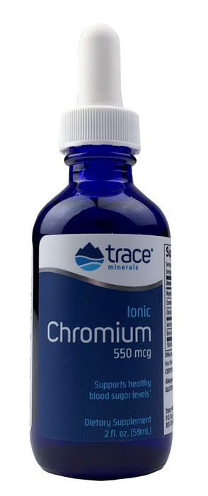 Trace Minerals | Liquid Ionic Chromium | 550 mcg Supports Normal Brain Function | Non-GMO, Vegan, Gluten Free | 2 fl oz