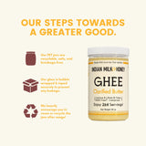 Classic Ghee Butter, Grass-Fed by Indian Milk & Honey, 44 oz with 264 Servings Each | Handmade & Locally Sourced Ghee Clarified Butter | Lactose, Gluten & Casein Free | Ghee in Recyclable PET Jars