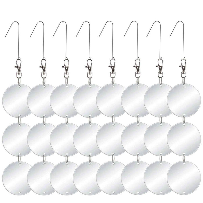 Chephon Upgraded Bird Scare Discs Set - Large 24 Discs- Highly Reflective Double-Sided Bird Reflectors, Better Scare Devices to Keep All Birds Away Like Woodpecker and Pigeon