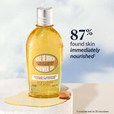 L'Occitane Cleansing & Softening Almond Shower Oil, 8.4 Fl Oz: Oil-to-Milky Lather, Softer Skin, Smooth Skin, Cleanse Without Drying, With Almond Oil