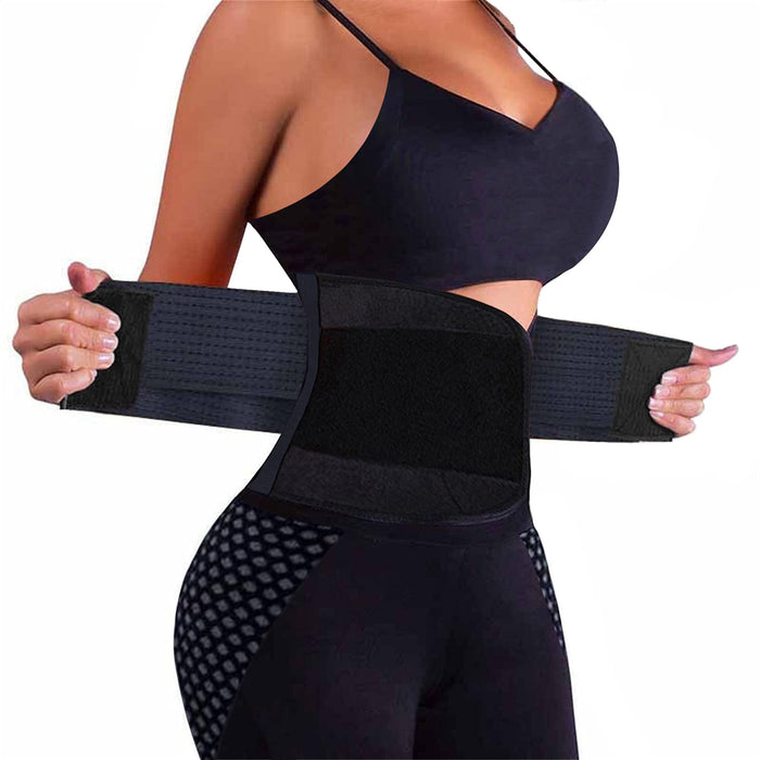 VENUZOR Waist Trainer Belt for Women - Waist Cincher Trimmer - Slimming Body Shaper Belt - Sport Girdle Belt (UP Graded)(Black,Small)