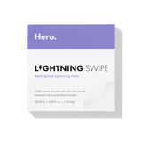 Lightning Swipe from Hero Cosmetics - Brightening Serum Pads for Fading Post-Blemish Dark Spots with Botanicals, Fragrance and Paraben Free (50 Count)