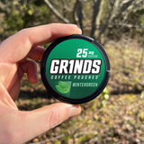 Grinds Coffee Pouches | 10 Cans of Wintergreen | 18 Pouches Per Can | 1 Pouch eq. 1/4 Cup of Coffee (Wintergreen)