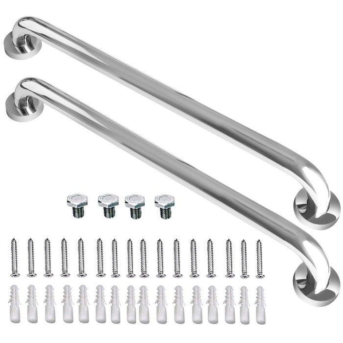 2 Pack 24 Inch Shower Grab Bar, iMomwee Chrome Stainless Steel Bathroom Grab Bar Handle, Bathroom Shower Balance Bar,Safety Hand Rail Support,Handicap Elderly Senior Assist Bath Handle(1.25" Diameter)