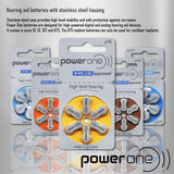 PowerOne Hearing Aid Batteries No Mercury Size 13, PR48 (60 Batteries) + Battery Keychain Kit