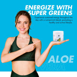 Yes You Can! Organic Aloe Vera Drink Mix - Super Greens Powder - Energy Drink Powder - Pure Aloe Juice Infused - Organic Superfoods - Made in The USA - Pineapple - 16oz (2 Pack)