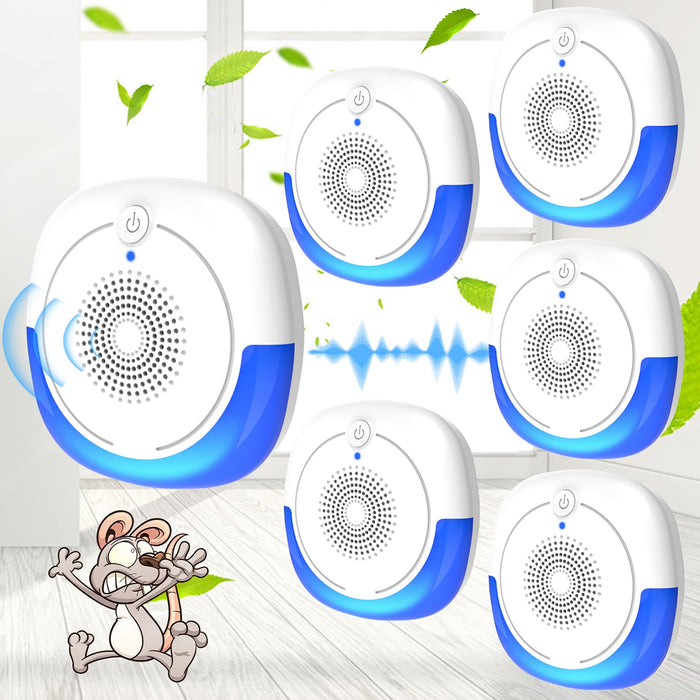 Ultrasonic Pest Repeller Indoor, 6 Pack Mouse Repellent, Mice Repellent Indoor, Rodent Repellent Ultrasonic Plug-in Insect Bug Bat Squirrel Rat for House Attic Garage Basement Apartment