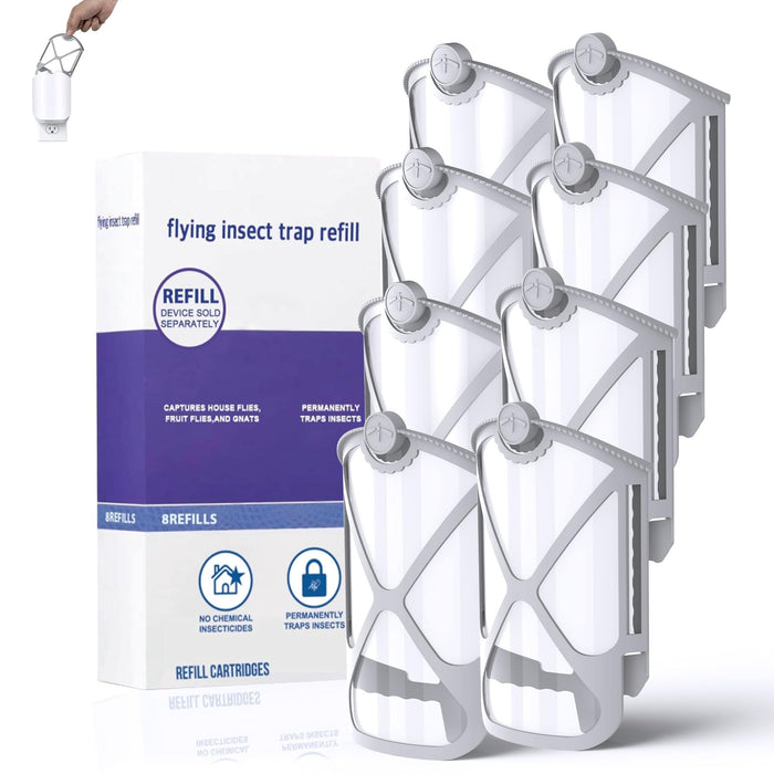 8 Pack Flying Insect Trap Refill Kit, Fly Trap Refill Cartridges Kit No Equipment-Compatible with M364 Suitable for Kitchens, Bathrooms, Garages, and Living Spaces, Among Other Places