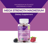 SUKU Vitamins - Mega Strength Magnesium - 177 mg of Magnesium Bisglycinate Gummies for Muscle Function - Easy to Chew - Non GMO, Gluten Sugar Free - Grape BlackBerry Flavored Gummy Vitamins (50 Count)