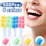 TrelaCo 500 Pcs Oral Swabs Bulk Disposable Oral Swabs Multicolor Mouth Swabs Sponge Individually Wrapped for Elderly Kids Adults Oral Cavity Mouth Cleaning (Plum Blossom)
